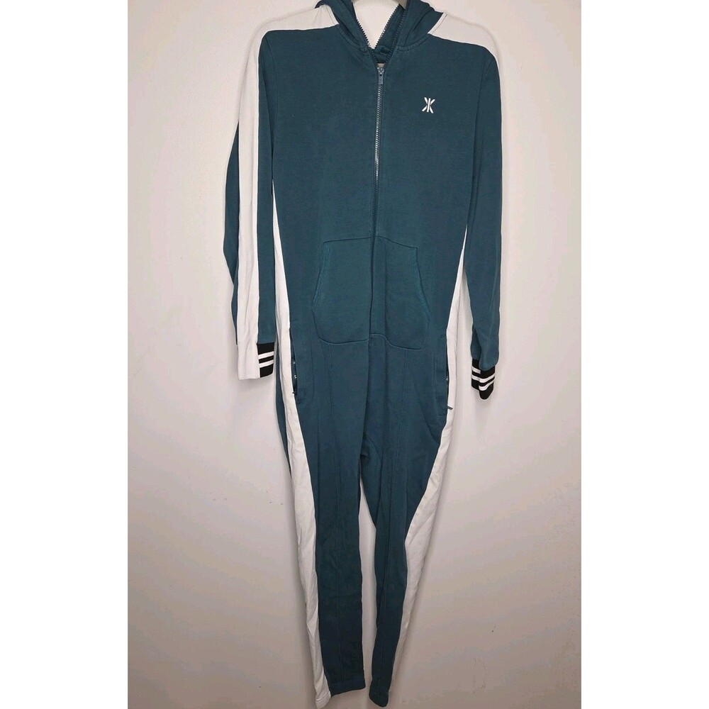 The Norwegian Original One Piece Cotton  Hooded Jumpsuit blue size Medium